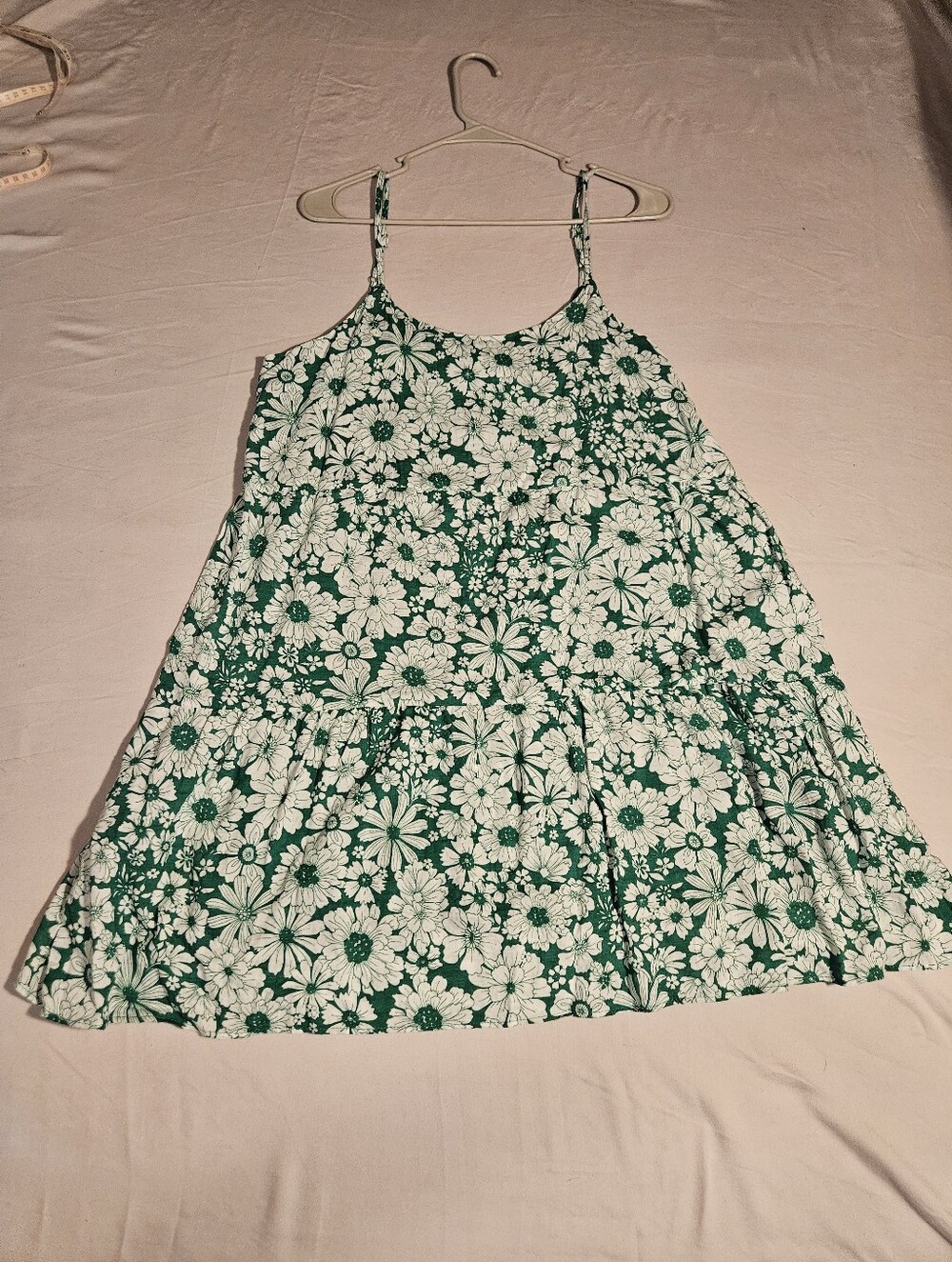 Hippie Rose Green and White Floral Mini Dress